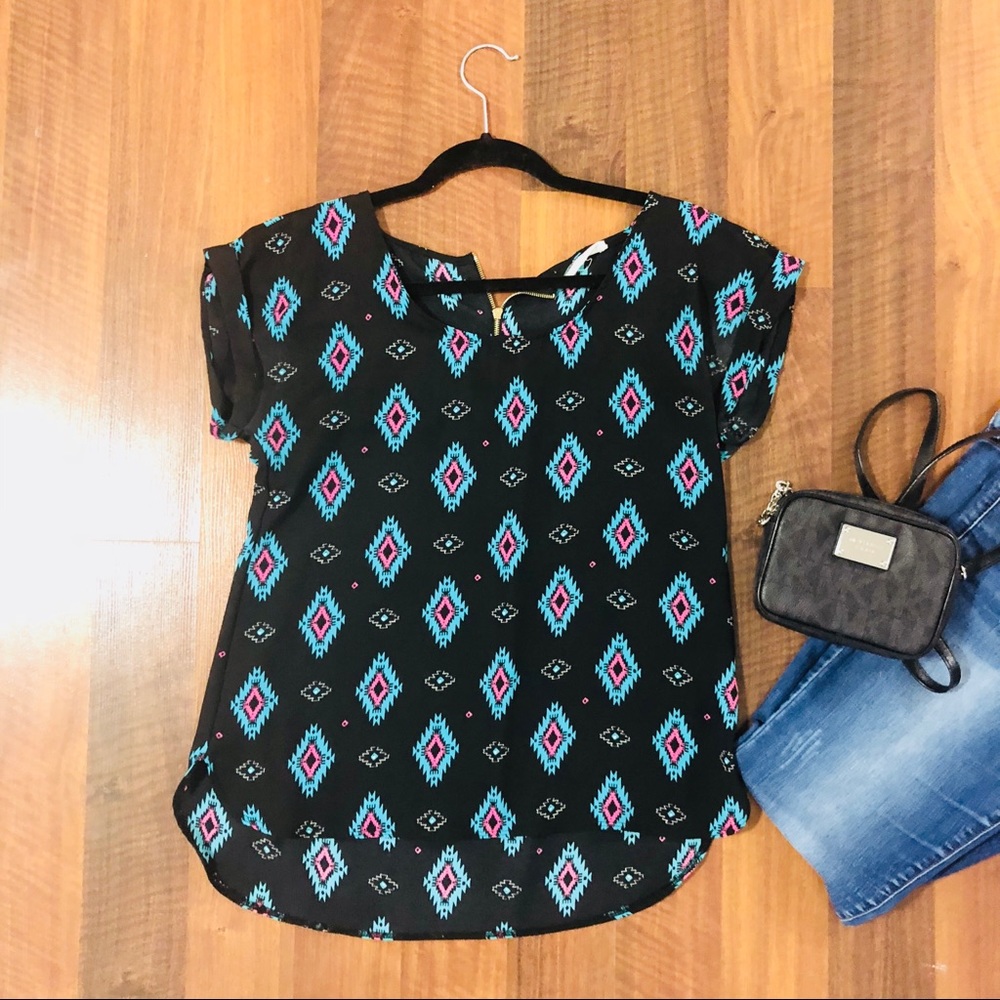 Aztec Print Blouse
